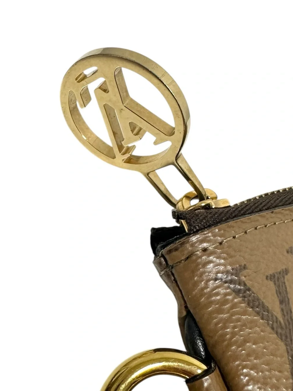 Louis Vuitton Reverse Monogram Leather Square Trio Pouch Wristlet